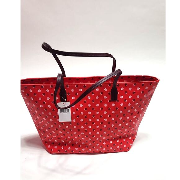 Kate Spade Shore Street Fiesta Dot red leather margareta tote bag - Picture 7 of 12